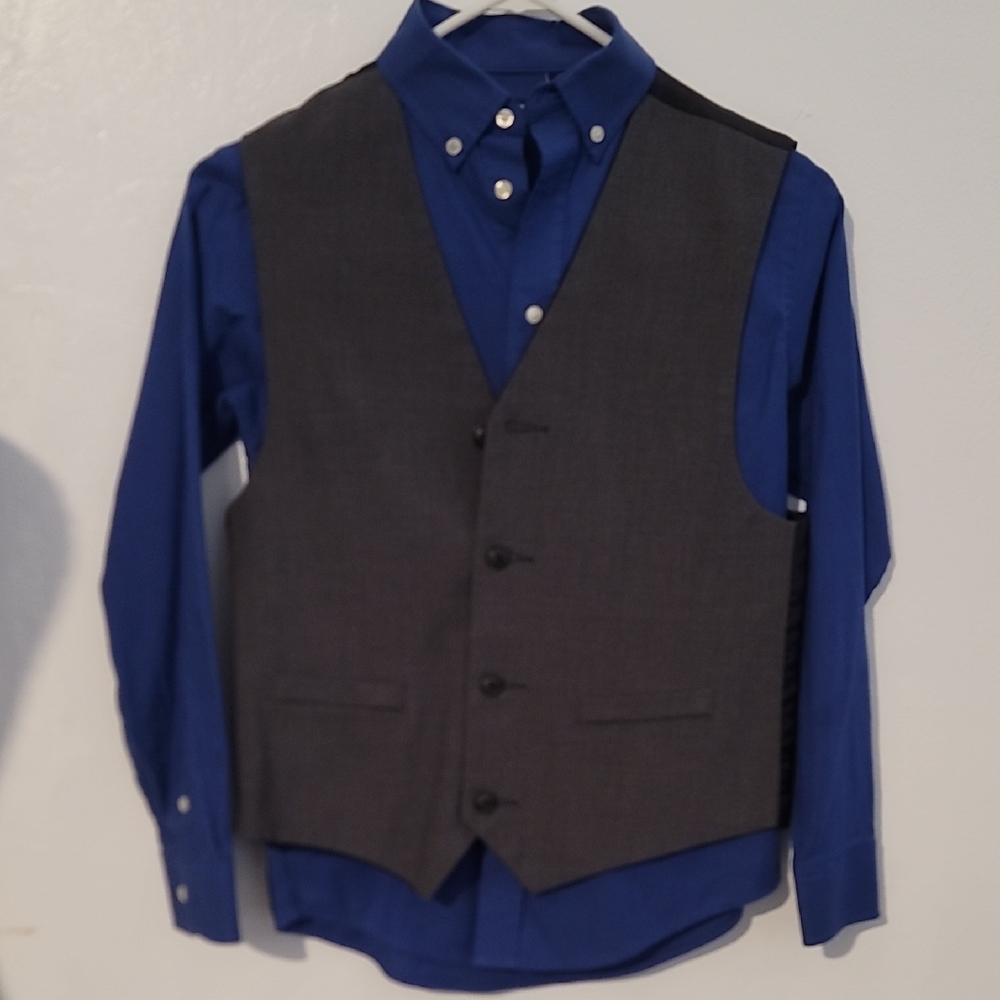 Chaps Gray and Blue Vest for Formal Occasions